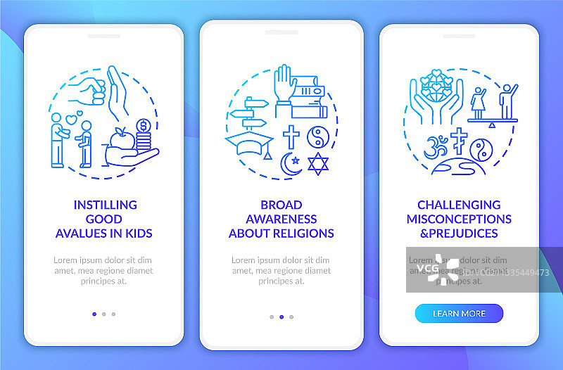海军风价值取向引导移动应用页面图片素材