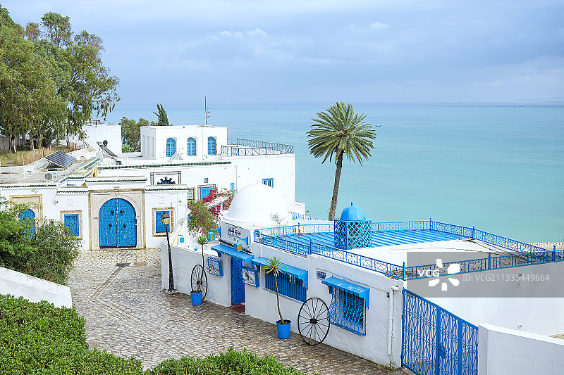 摩洛哥拉巴特的蓝白小镇图片素材