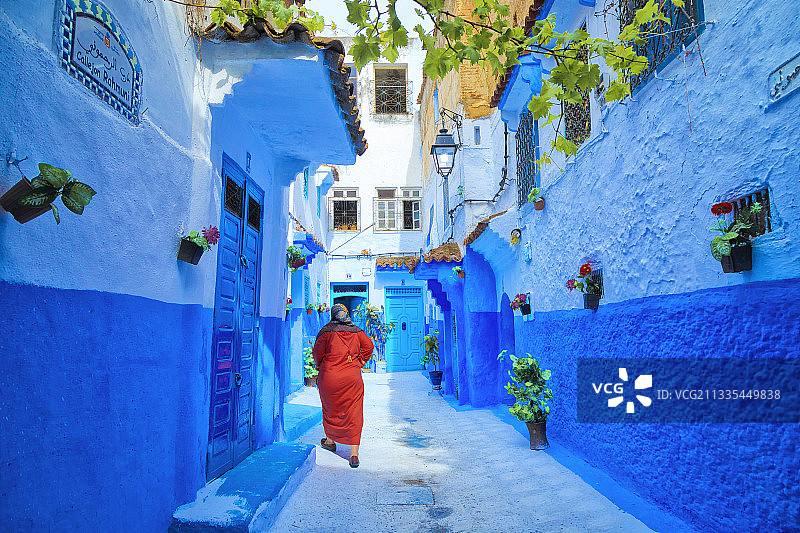 摩洛哥舍夫沙万蓝色小镇图片素材