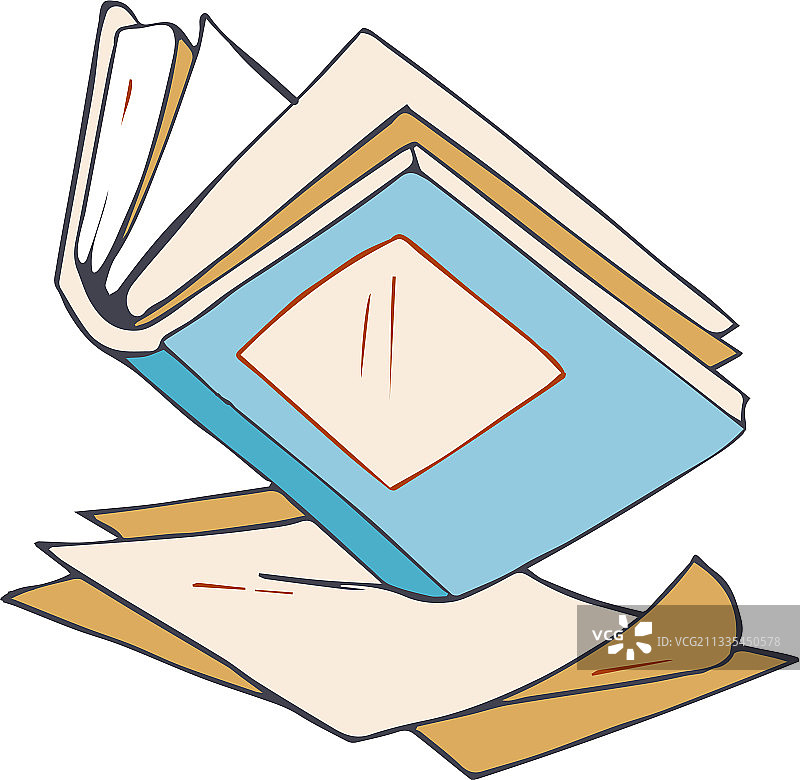 打开的书本素描日记空白页图片素材