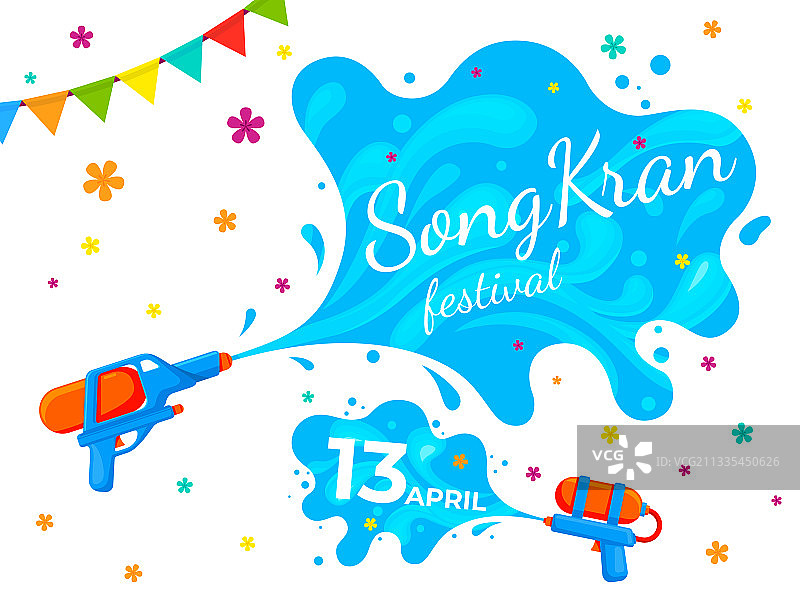 泰国宋干节banner水上节日派对图片素材