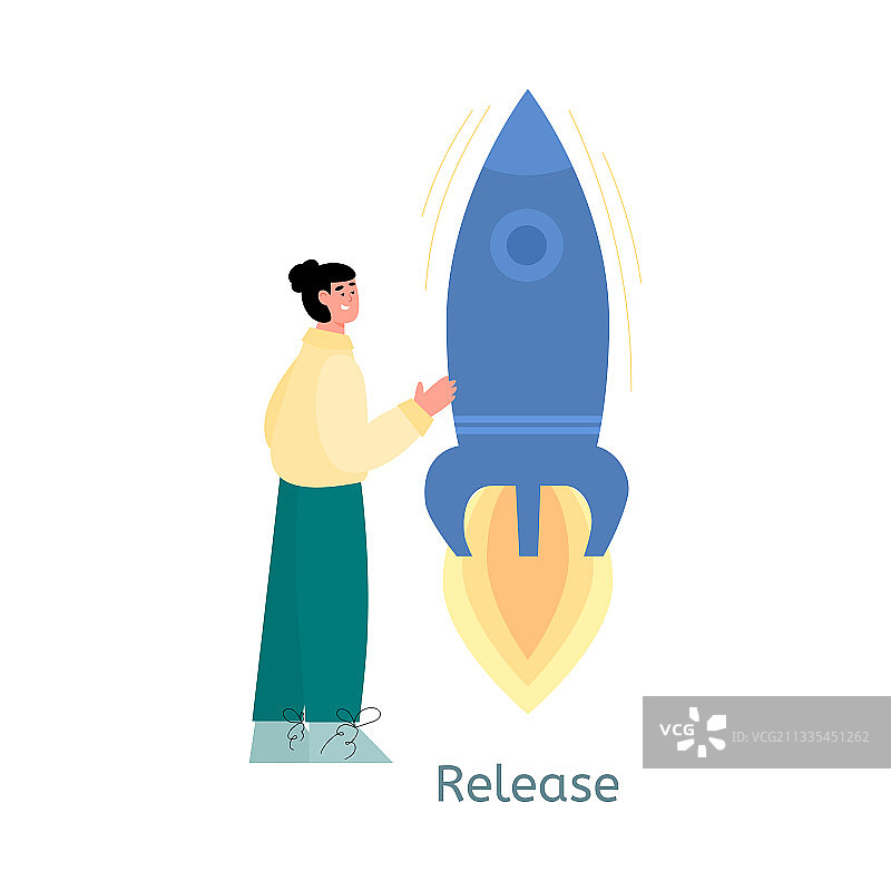 卡通人物发布项目开发图片素材