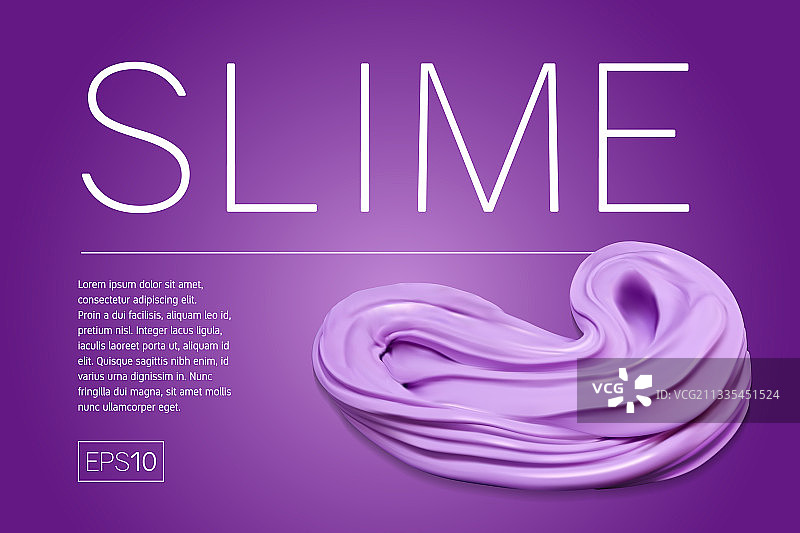 彩色banner上的紫色逼真粘液图片素材