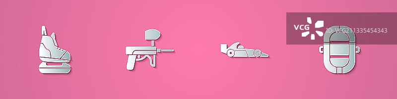 剪纸溜冰鞋彩弹枪一级方程式图片素材