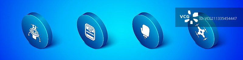 2.5D等距雪地摩托拳击手套无人机图片素材