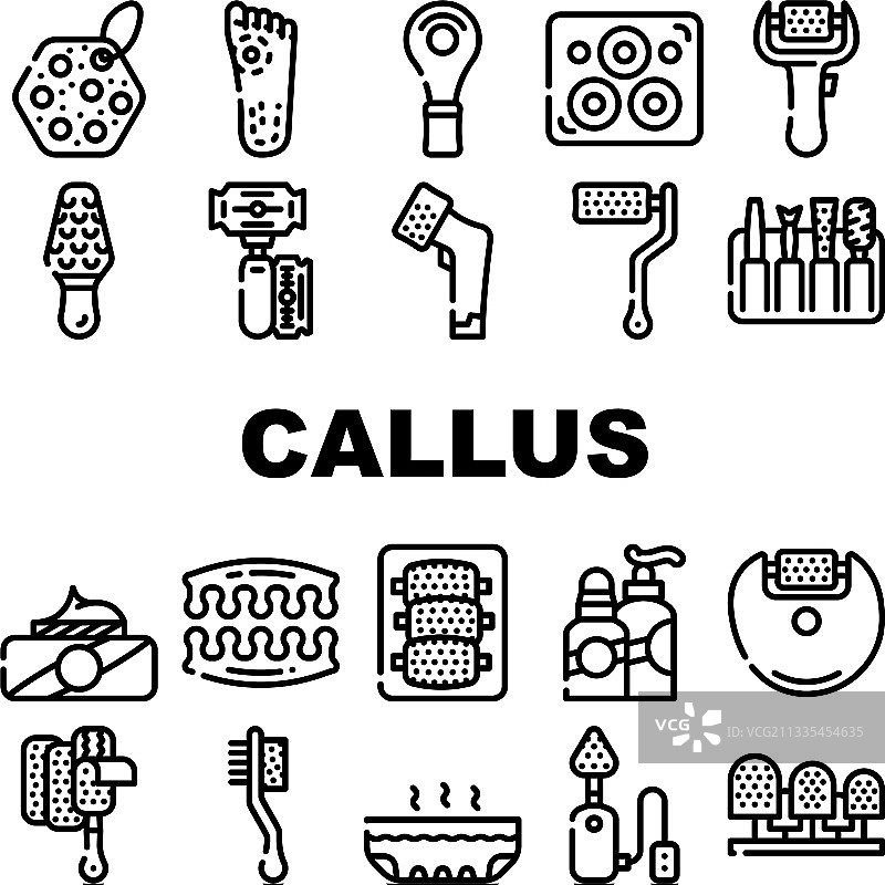 茧子去除工具收藏图标集图片素材