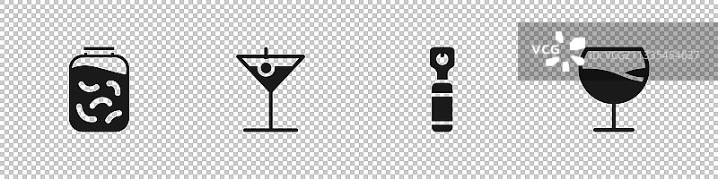 罐装腌黄瓜马提尼杯图片素材