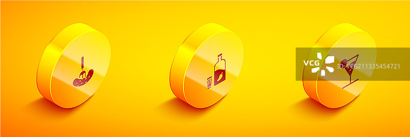 2.5D腌黄瓜、叉子和伏特加图片素材