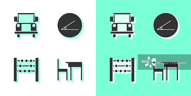 学校课桌椅与算盘合集图片素材