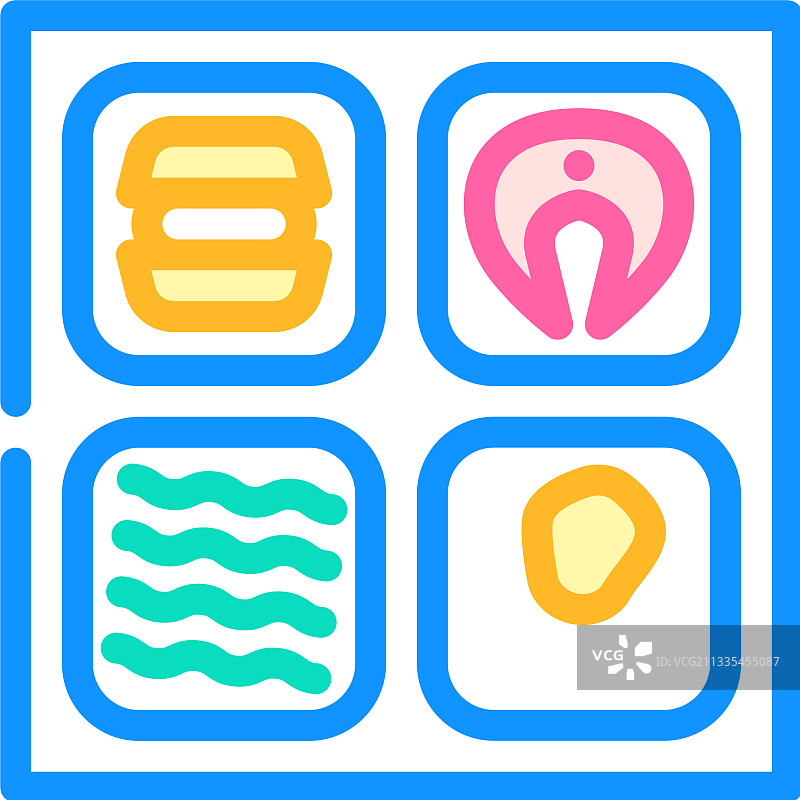 精选航空食品彩色图标图片素材