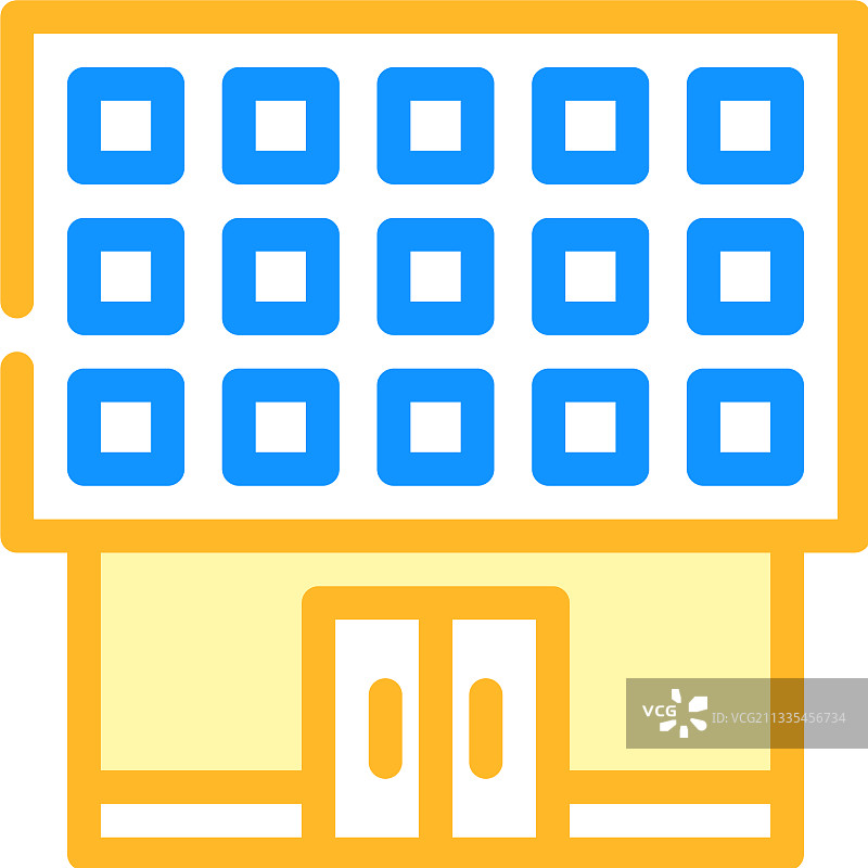 学校建筑彩色图标图片素材