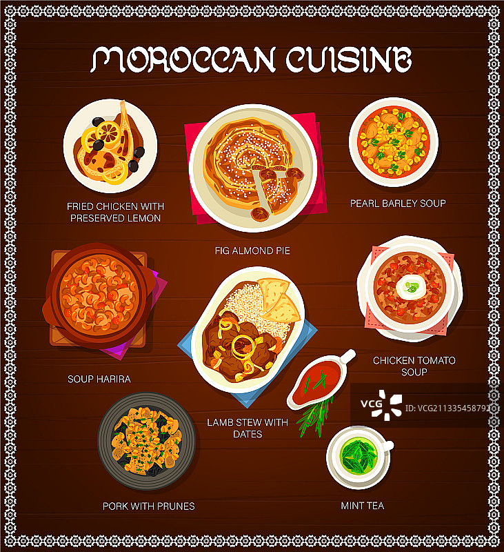 摩洛哥美食餐厅菜单模板图片素材