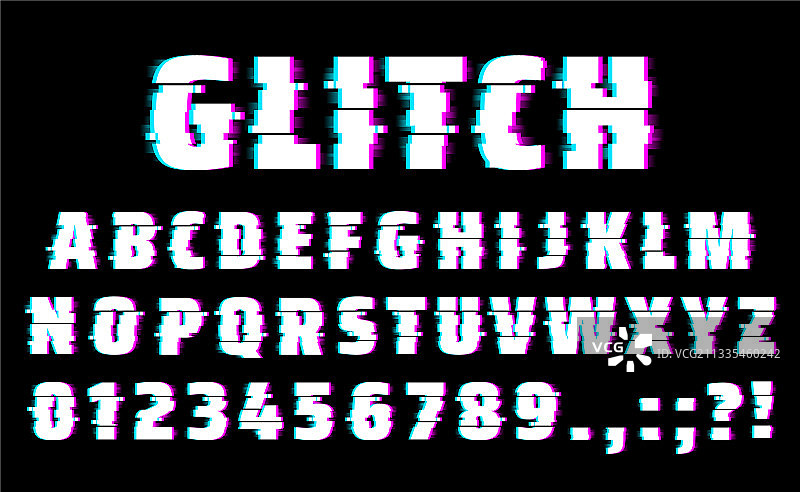 故障风格字母数字字体图片素材