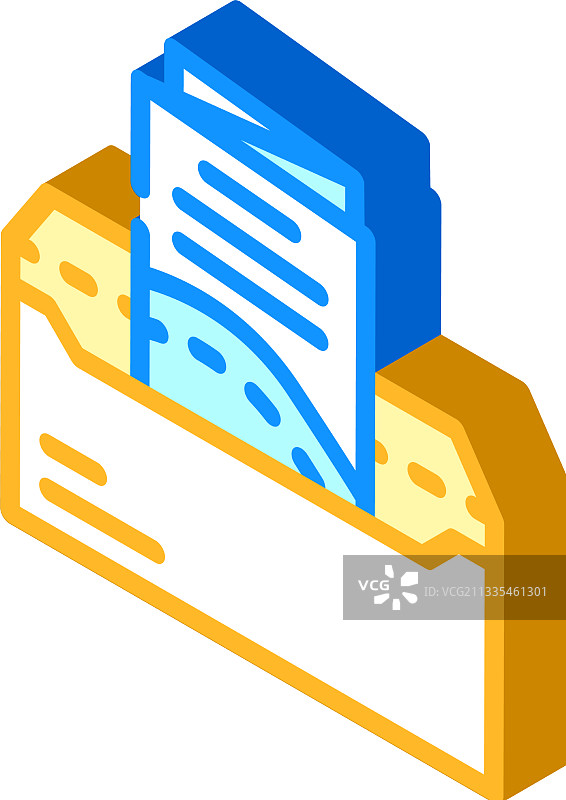 在信封邮件中发送小册子2.5D图标图片素材