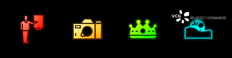 博物馆导览、相机与皇冠图片素材