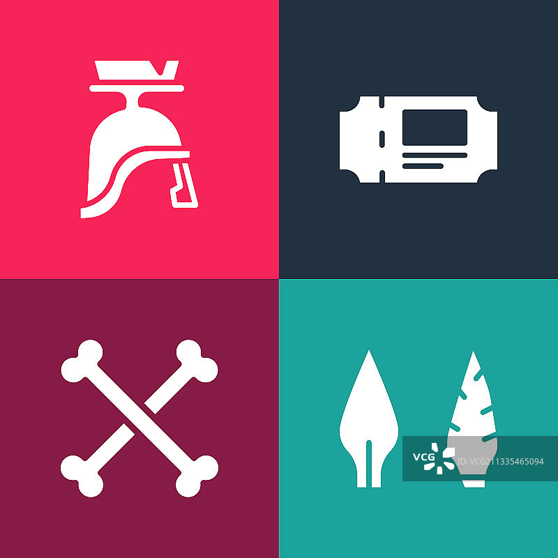 波普艺术石器时代箭头交叉人图片素材