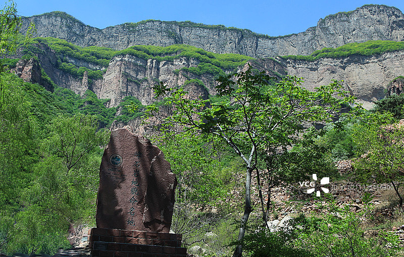 中国河北石家庄赞皇县嶂石岩--嶂石岩地貌命名地图片素材