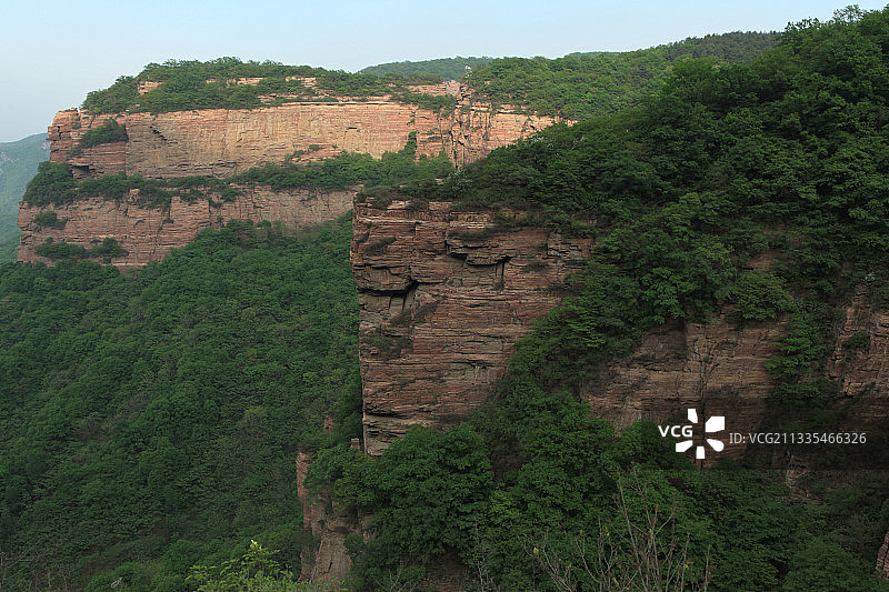 中国河北石家庄赞皇县嶂石岩--嶂石岩地貌命名地图片素材