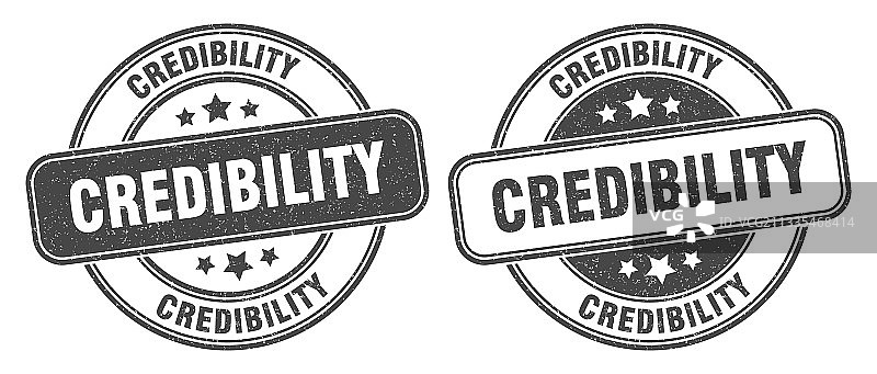 信誉印章圆形复古标签图片素材