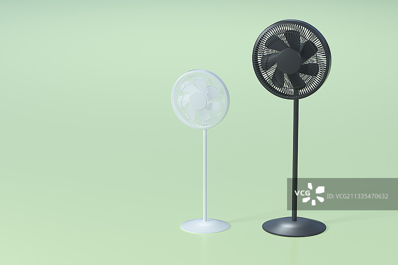 3D渲染的室内电风扇场景图片素材