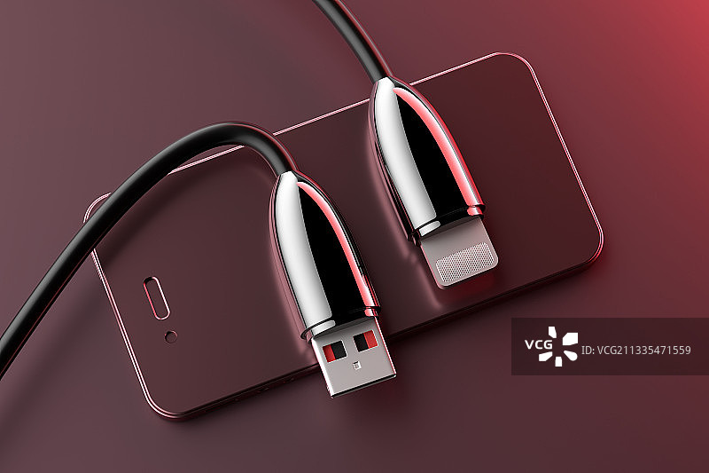 质感比较好的酷炫风数据线图片素材