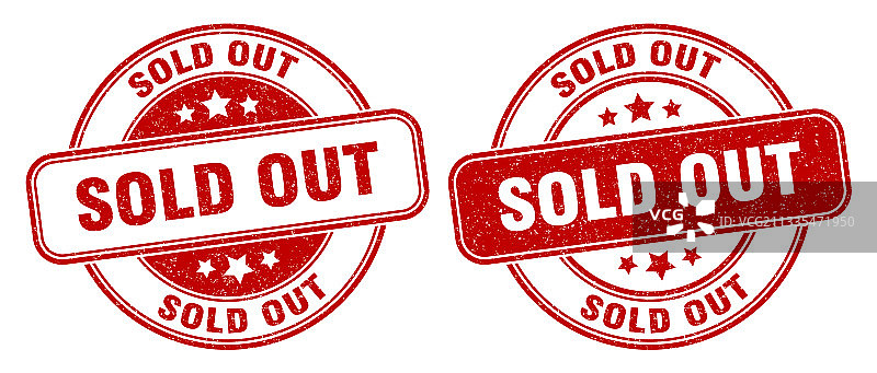 售罄标签圆形复古印章图片素材