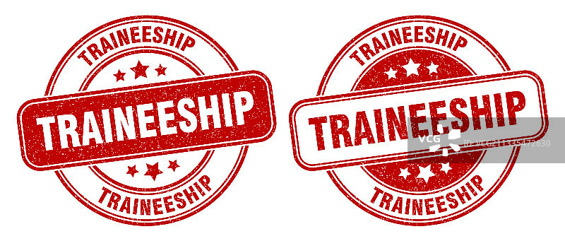 实习标签圆形Grunge印章图片素材