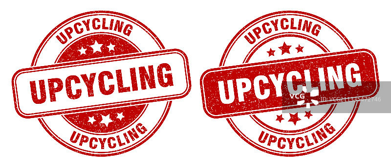 升级回收印章标签圆形垃圾标志图片素材