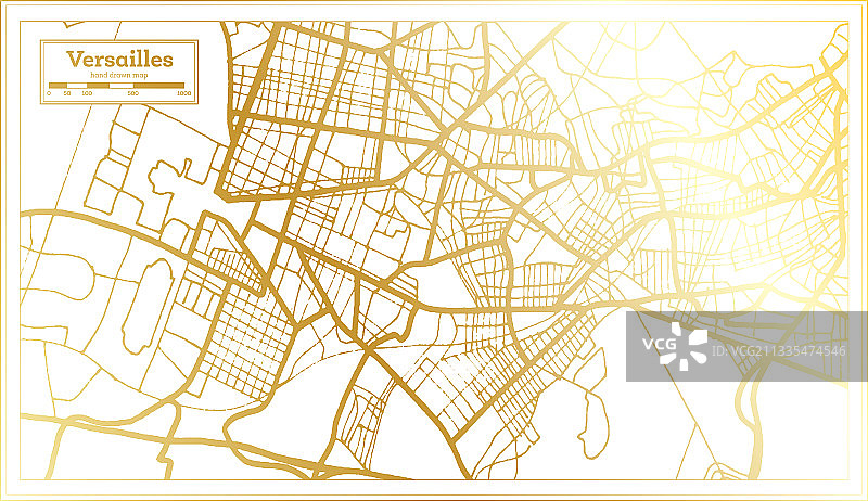 复古风格凡尔赛城市地图图片素材