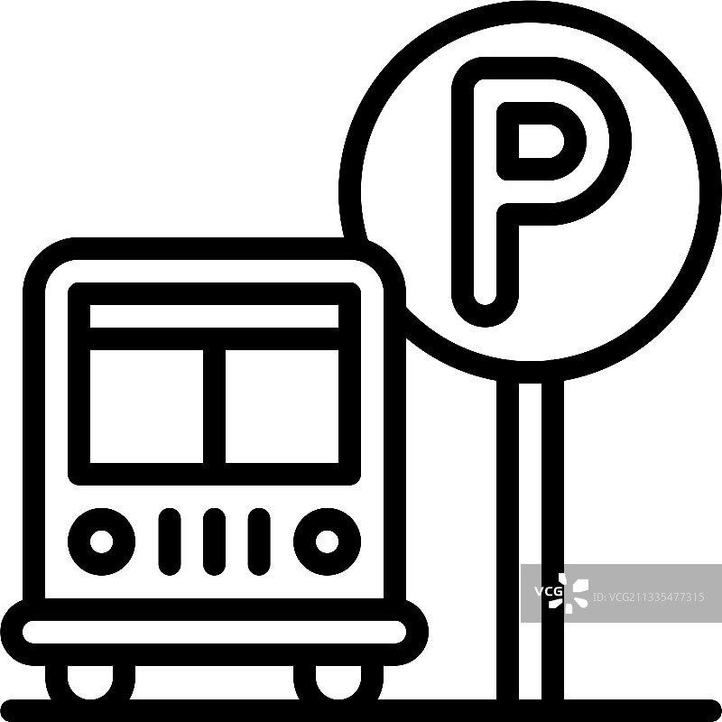 公交车停车场图标图片素材