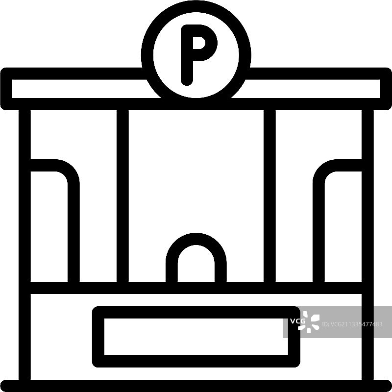 停车场收费亭图标图片素材