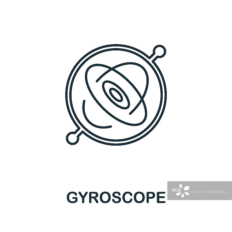 传感器图标中的简约陀螺仪元素图片素材