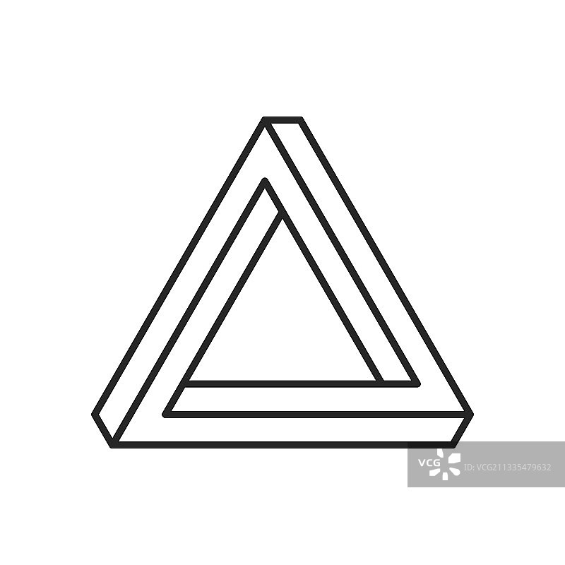 线条设计的彭罗斯三角光学错觉图片素材