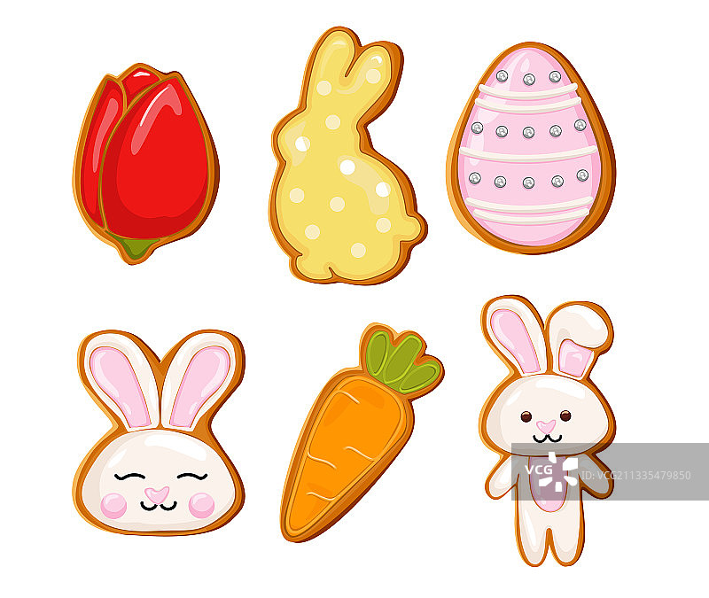 复活节姜饼饼干图标图片素材