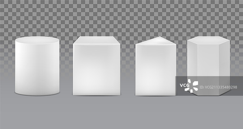 逼真的3D白色空白基座图片素材