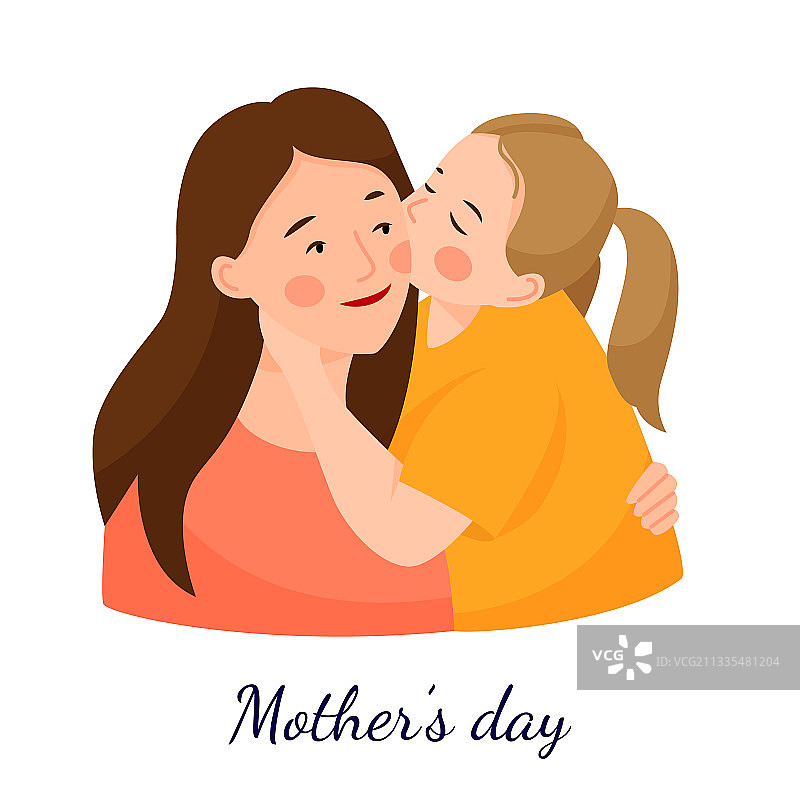 母亲节拥抱扁平风格素材图片素材