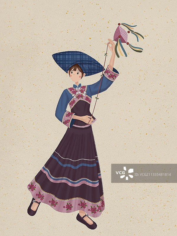 布依族姑娘糠包舞图片素材