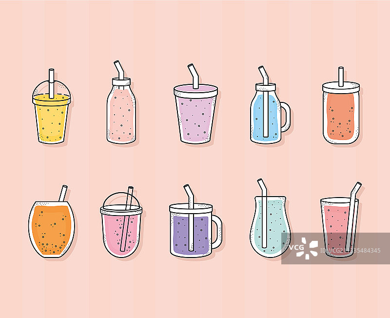 奶昔图标集图片素材