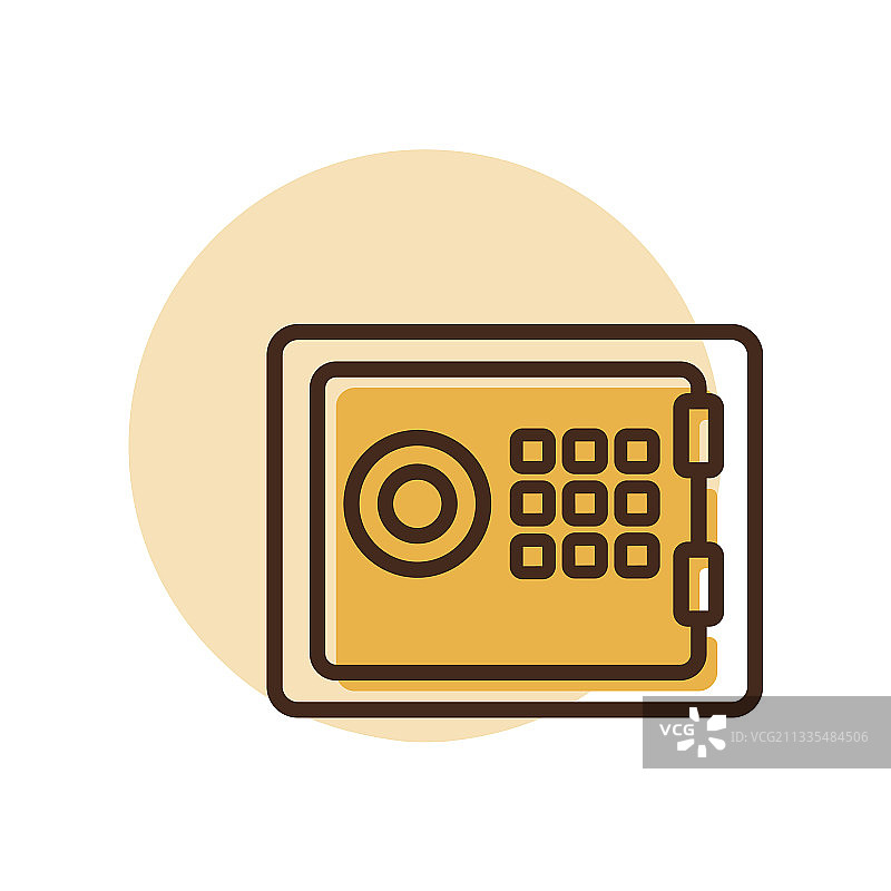 银行保险箱轮廓图标财务标志图片素材