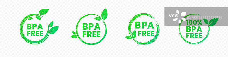 不含双酚A和邻苯二甲酸盐的BPA Free标志图片素材