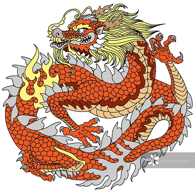 红色中国龙图片素材