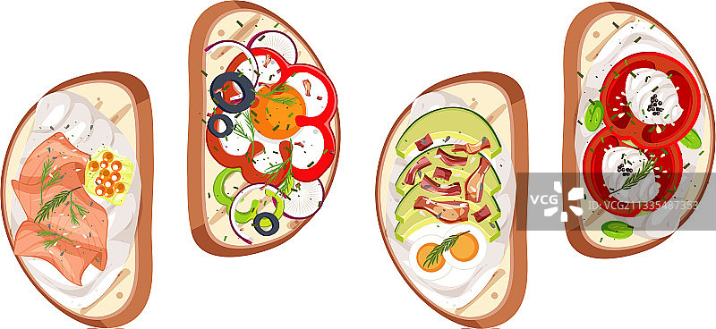 意式烤面包配料组合图片素材