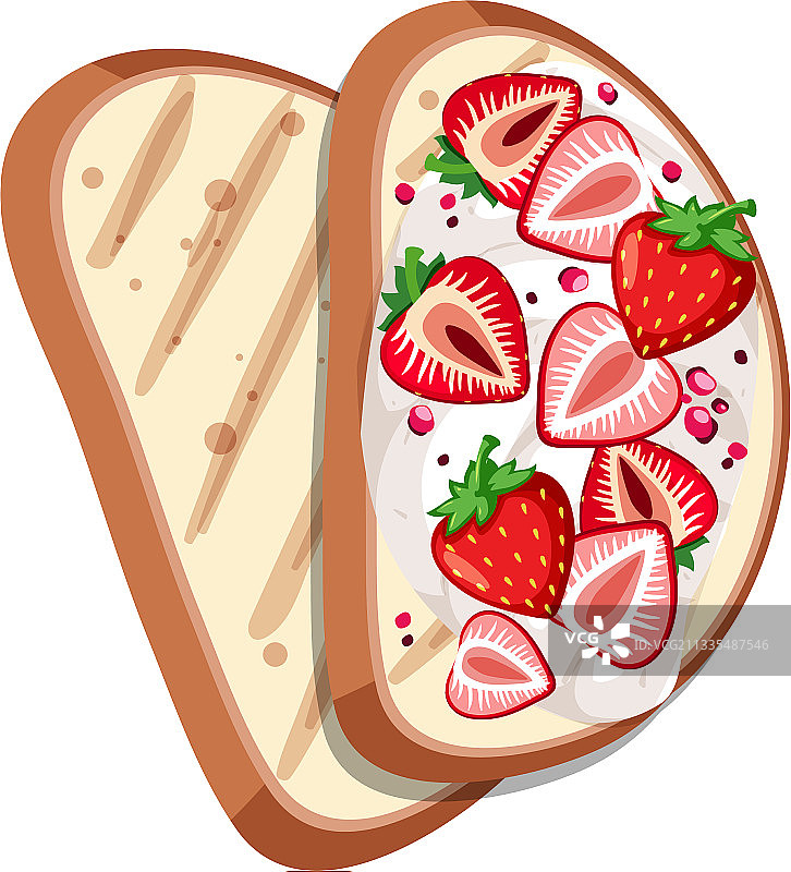 俯视角度：水果面包图片素材