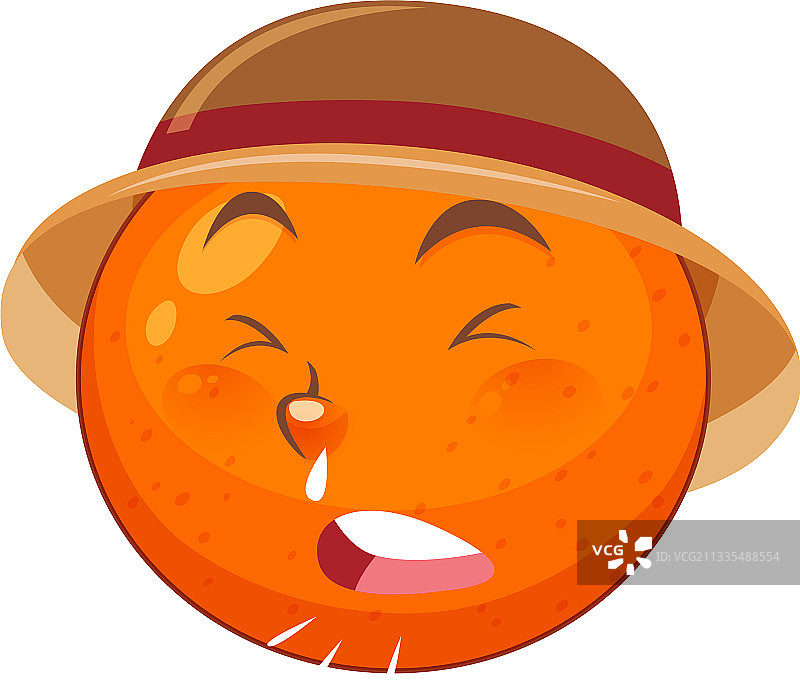 带有面部表情的橙色卡通人物图片素材