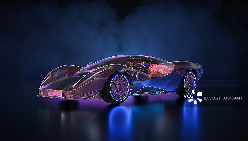 汽车_抽象_透明_发光_未来图片素材