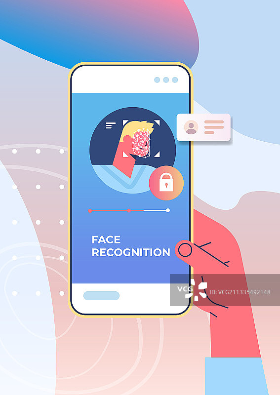 男人面部识别扫描图片素材