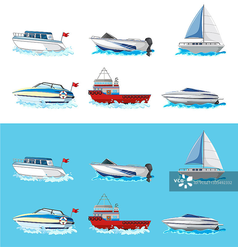 不同类型的船和轮船合集图片素材