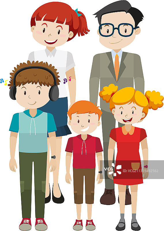 家庭成员卡通人物图片素材