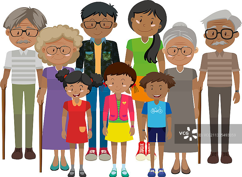 家庭成员卡通人物图片素材