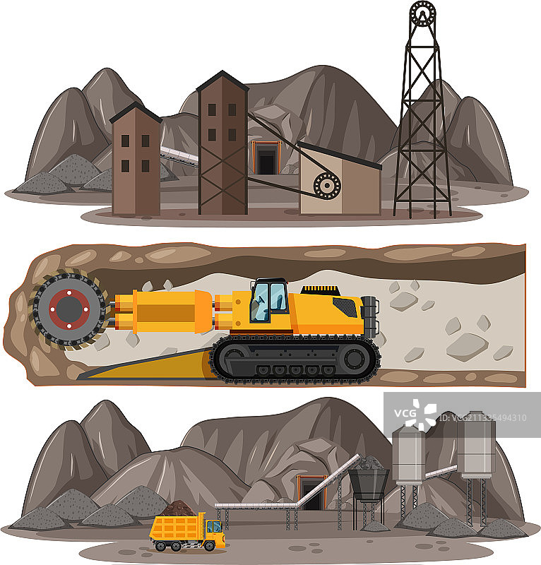 煤矿开采场景图片素材